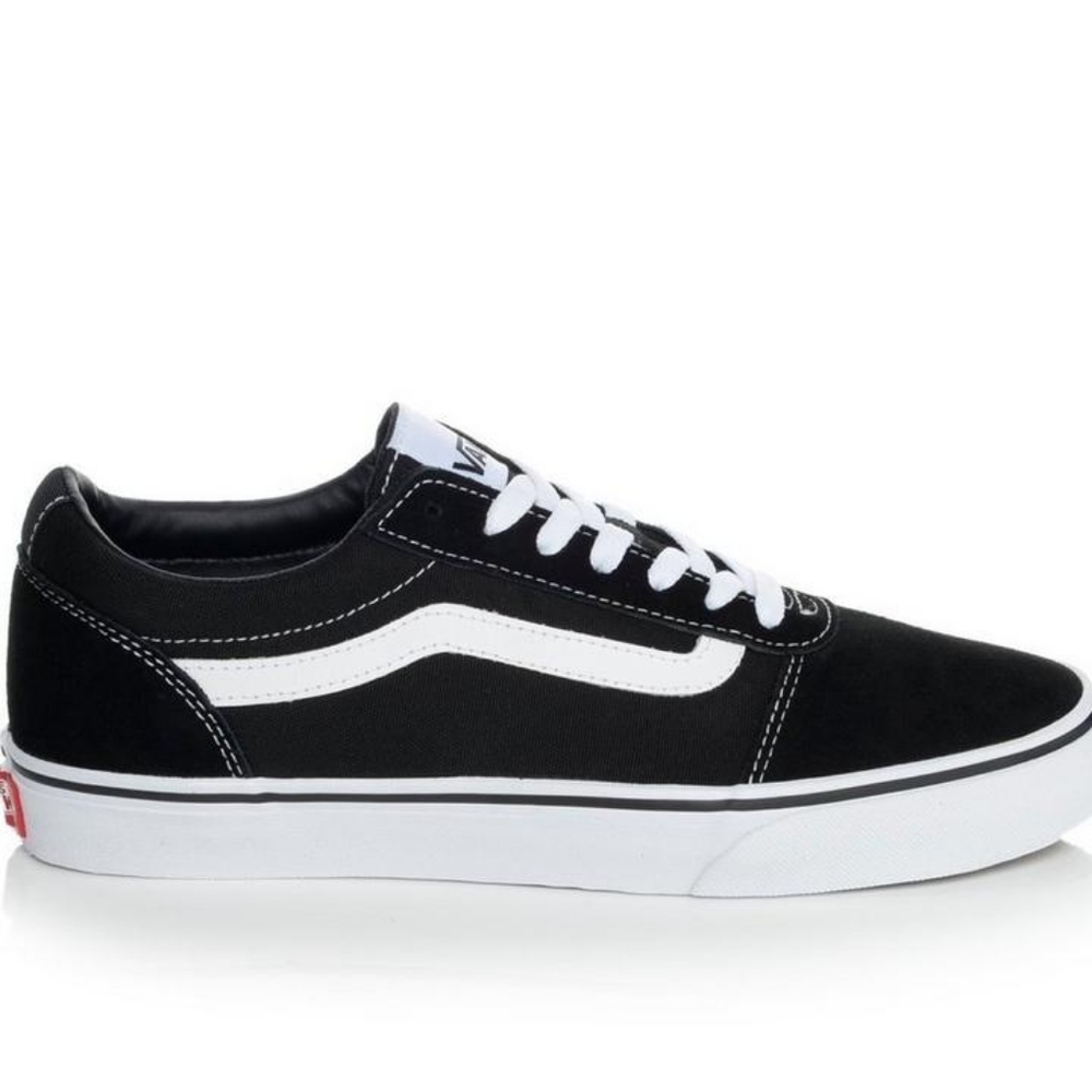 Vans Men's Ward Black and White Casual Suede Skate Shoes